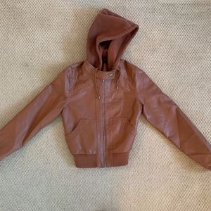 Brown Faux Leather Jacket